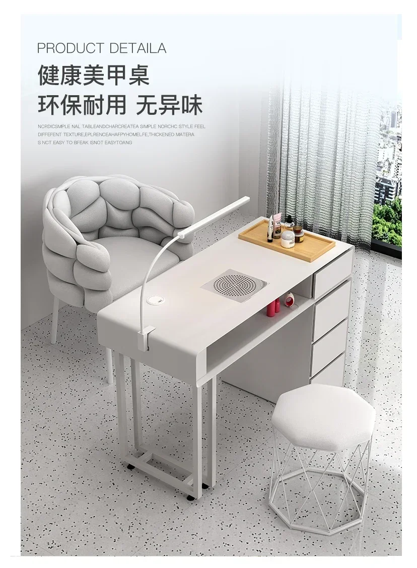 

Portable designer professional nail table manicure drawer modern with vacuum cleaner mesa de manicure women beauty furniture