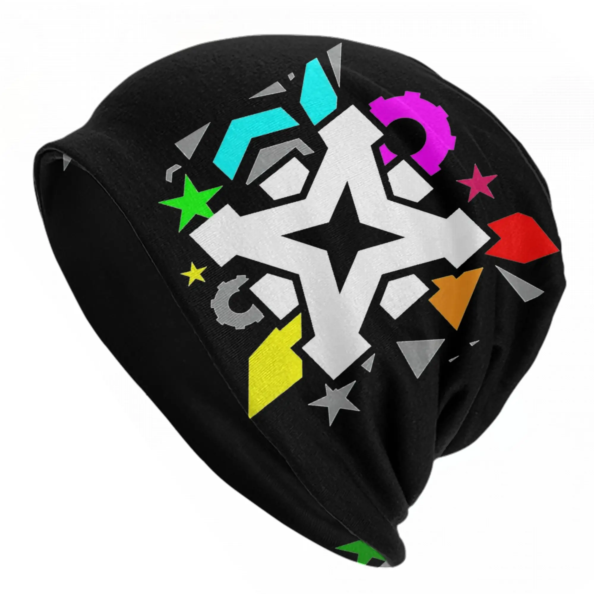 Geometric Dash Video Game Skullies Beanies Hats Geometry Dash Casual Men Women Street Caps Warm Dual-use Bonnet Hats