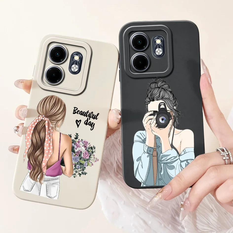 For Infinix Hot 50i Case X6531 X6531B Cover Sweet Girls Love Heart Camera Lens Protective Shell For Infinix Smart 9 X6532 Hoesje