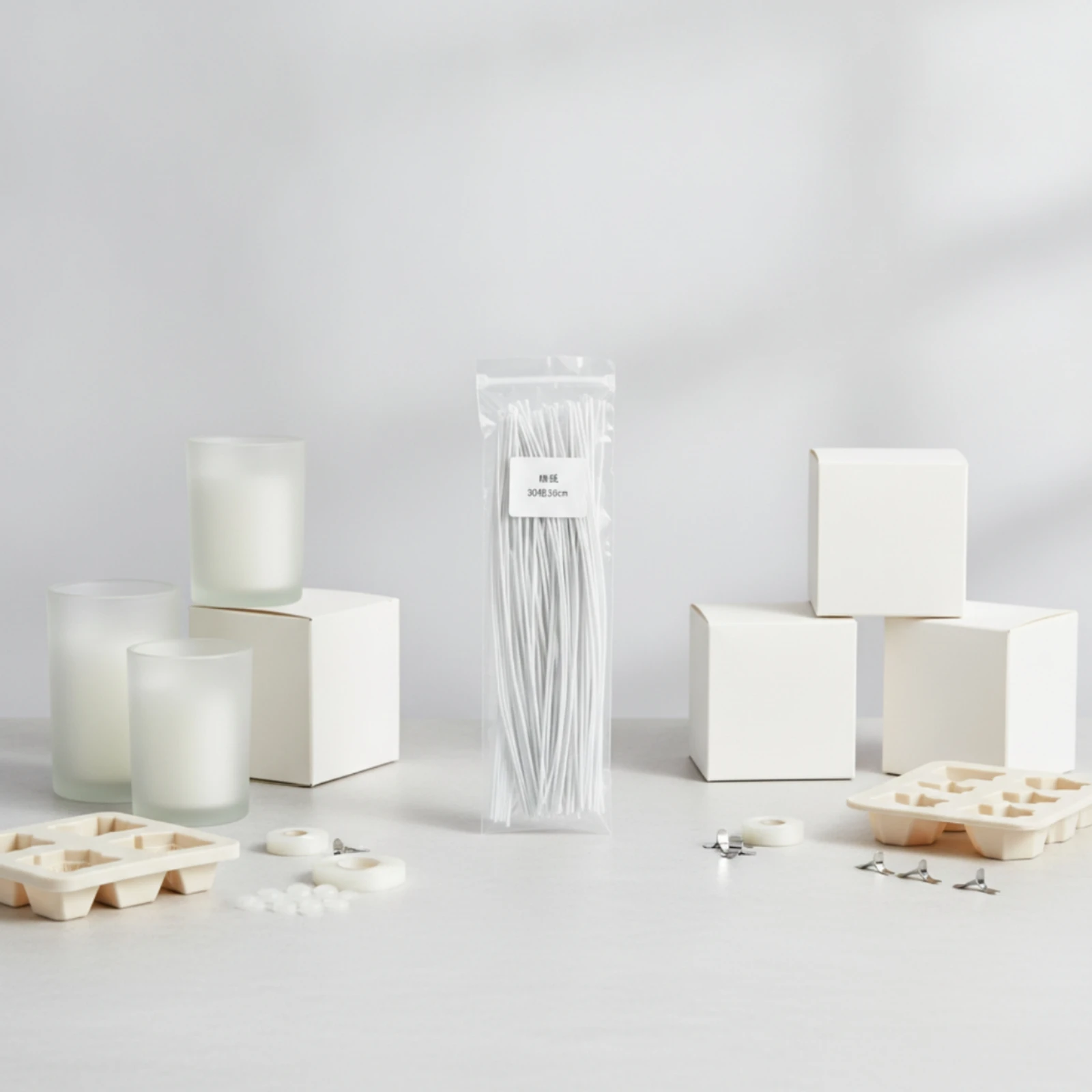 50 Pieces Pre-Waxed Candle Wicks Consistent Flame Pre-Waxed Wicks for Beginners
