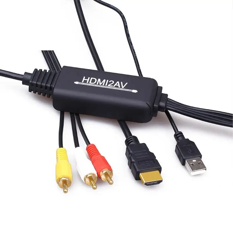 Turn HDMI AV wire lotus 3 rca red, white and yellow computer set-top box turn old video high-definition TV three color line