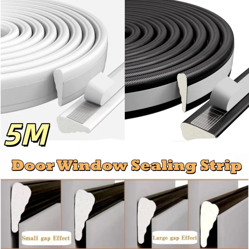 

5 м новая уплотнительная лента для дверей и окон, акустическая изоляционная пена, уплотнитель для окон, ветрозащитная звукоизоляционная хлопковая уплотнительная лента для заполнения зазоров