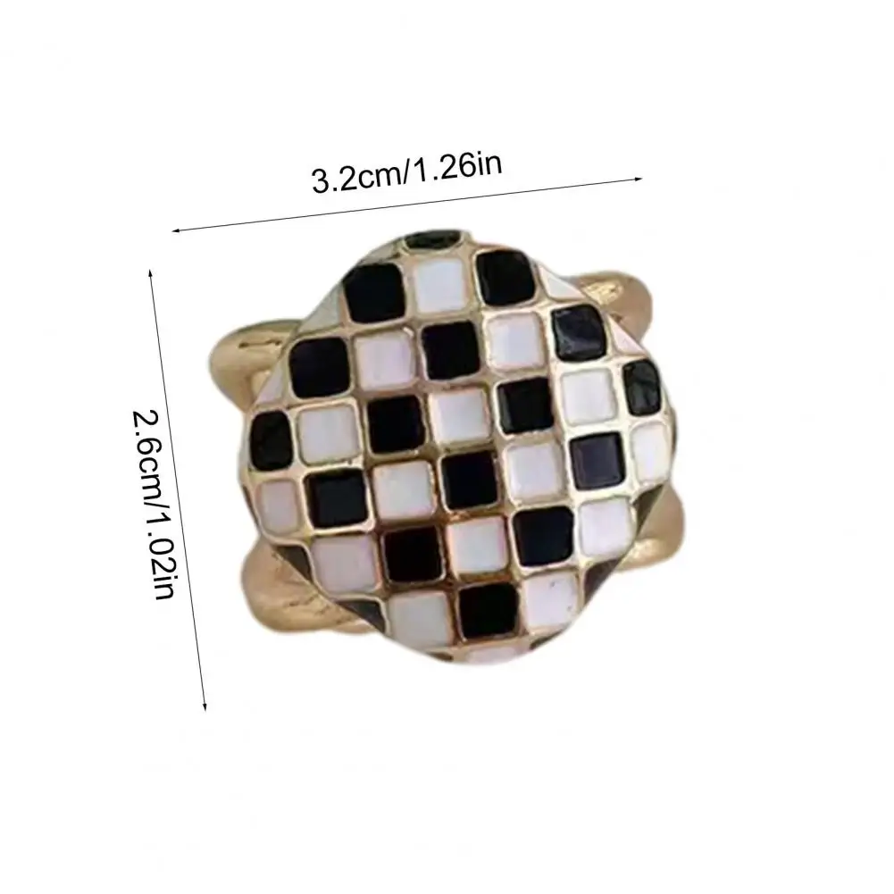 Scarf Ring Clip Black White Checkerboard Scarf Ring Silk Shawl Wrap Holder Clasp Women Girls T-shirt Tie Clip Slide Buckle