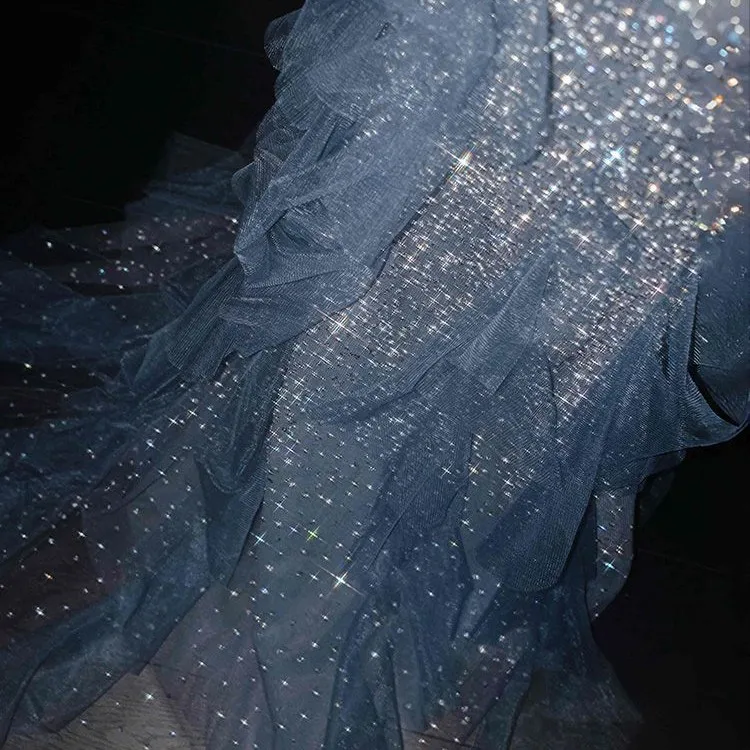 iny الترتر ثوب مسائي المرأة 2025 صباح جديد رداء الراقية مأدبة المضيف Fi الذيل الأزرق الشرب الدكتور العروس #5