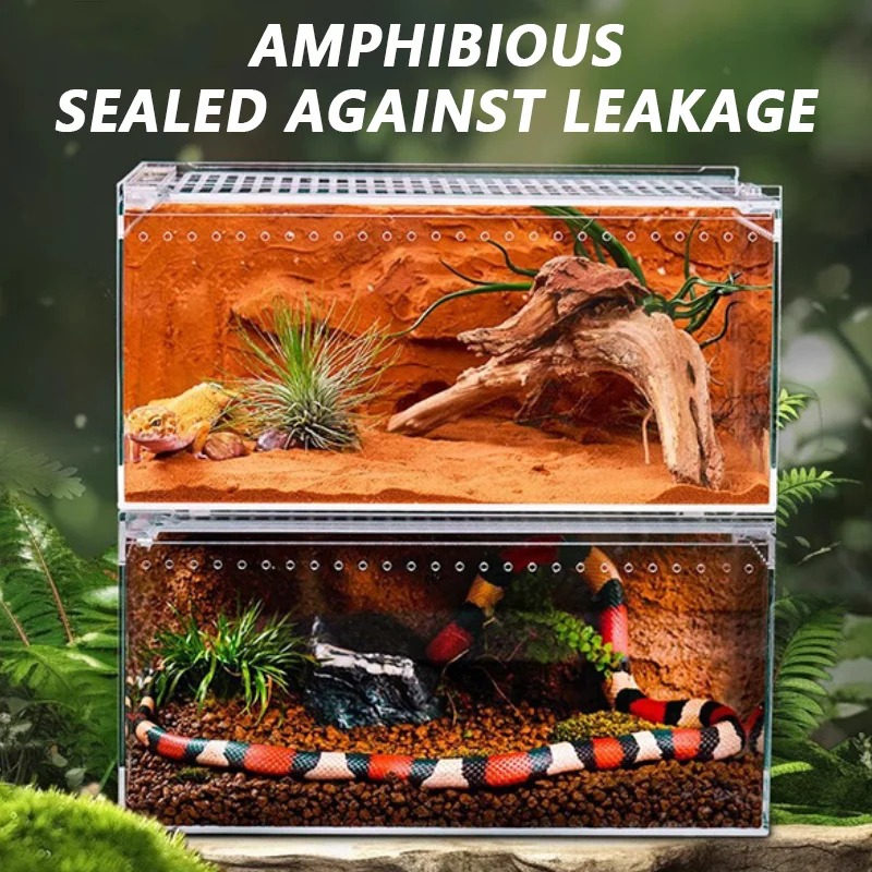

Acrylic Lizard Reptile Breeding Box S/M/L/XL Transparent Habitat Reptiles Cage Arboreal Enclosure Case For Spider Snake Scorpion