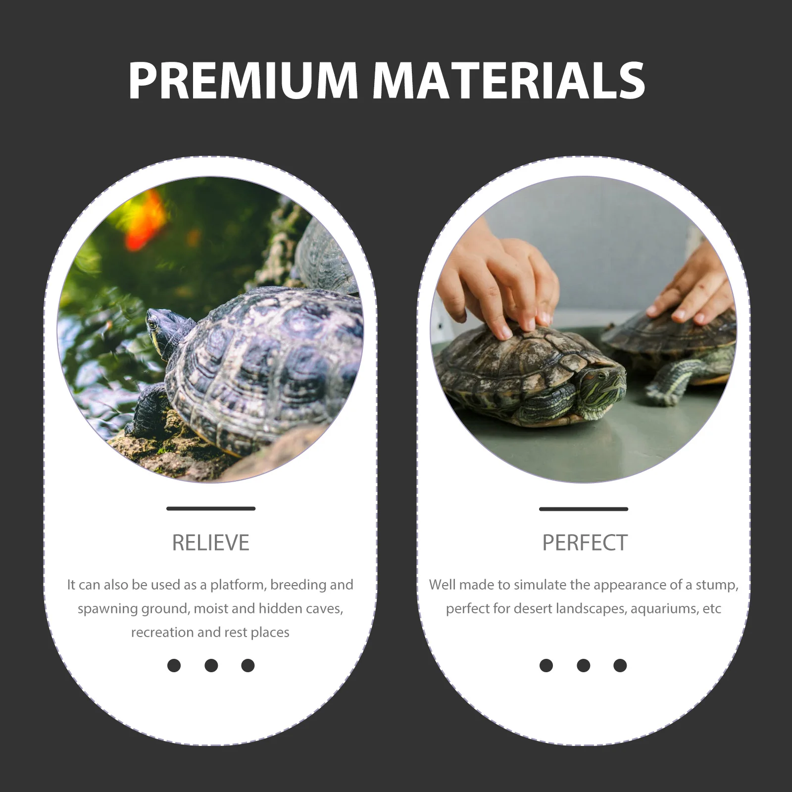 

Simulation Tree Stump Habitat Reptile Resting Platform Wear-Resistant Turtle Basking Decorative Reptile Hideout