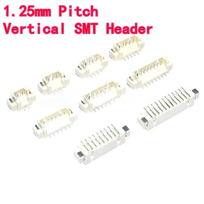 20 PZ Testata SMT Verticale Passo 1,25 mm - 1.25 2P/3P/4P/5P/6P/7P/8P/9P/10P/12P Presa Verticale per Montaggio Superficiale