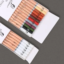 6 Pcs White /12pcs Color Set Charcoal Pencils of Sketching Art Students in Log Matte Finish for Drawing, Sketching and Shading