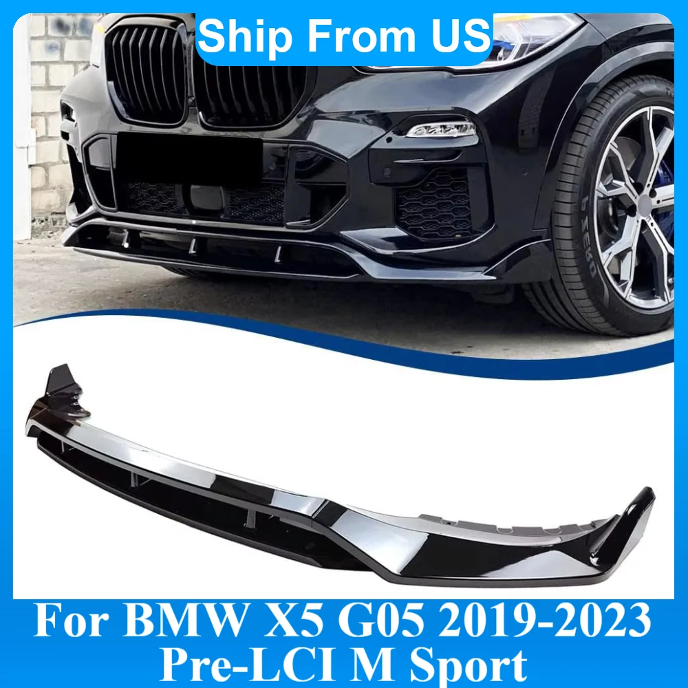 Front Bumper Lip For BMW X5 G05 2019-2023 Pre-Facelift M Sport Bumper Spoiler Splitter Lip Car Bodykit Tuning Accessories