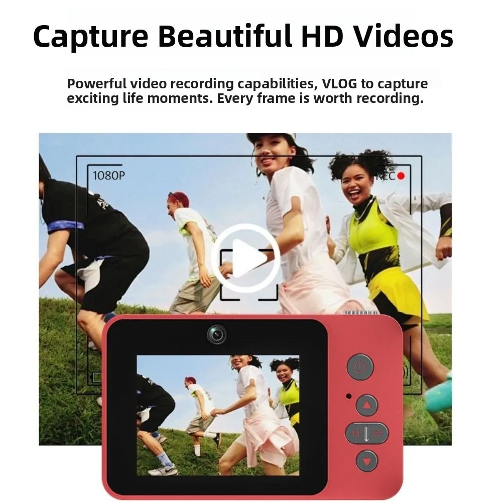 Caméra numérique CCD rétro avec écran 2.4 pouces, lecture de musique MP3, Zoom 8X, conception complète/Semi-miroir, caméra vidéo HD