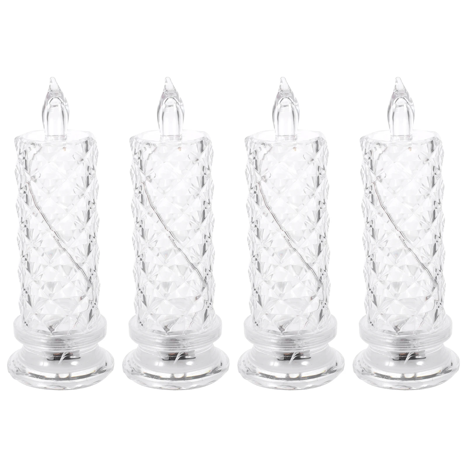 

4Pcs Electronic Candles Light LED Candles Small Night Light Tabletop Decor for Valentine Dinner Flameless Lights