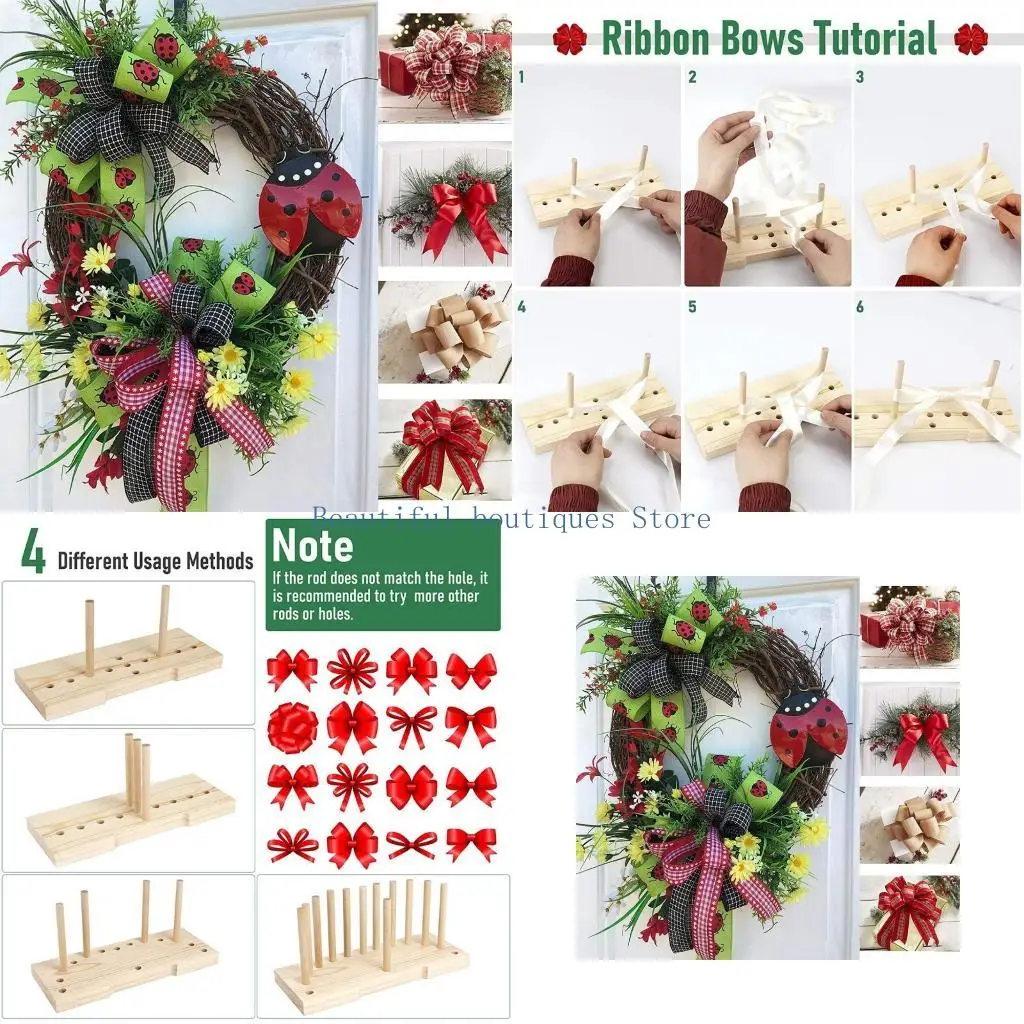 

U4LF Bow Maker for Ribbon for Wreaths Ribbon Bow Maker with Twist Ties and Instructions for Creating Gift Bows Hair Bows