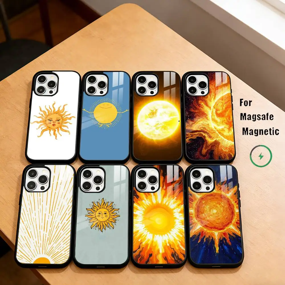 

A-Abstract sun picture Phone Case For iPhone17,16,15,14,13,12,11 Plus,Pro Magnetic For Magsafe Wireless Charging