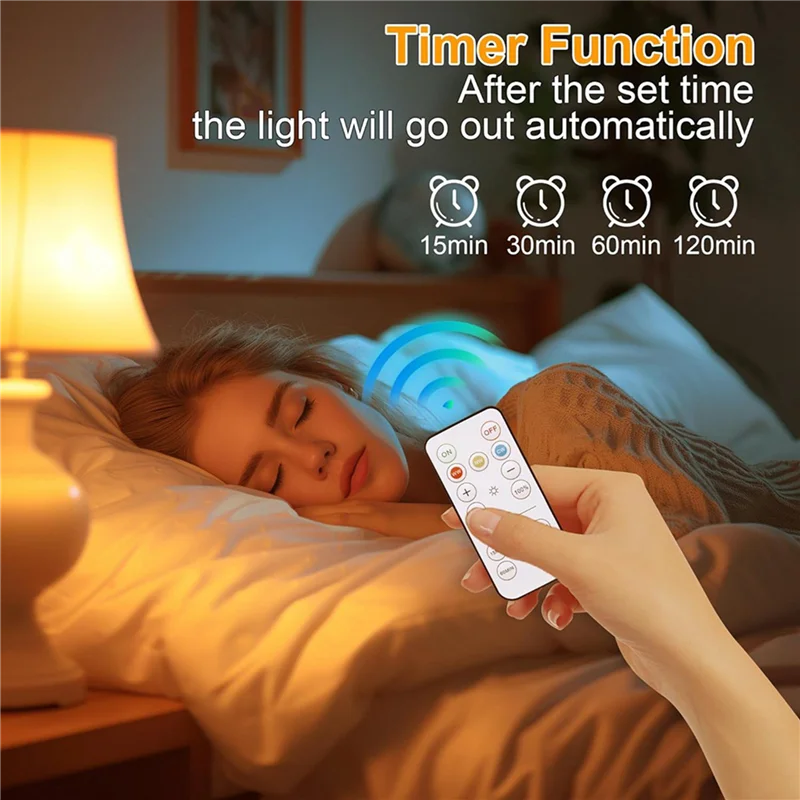 ABUP-2X Rechargeable Battery Operated Light Bulbs, 300LM E26 Screw In Light Bulb For Lamps With Remote Control Dimmable&Timer