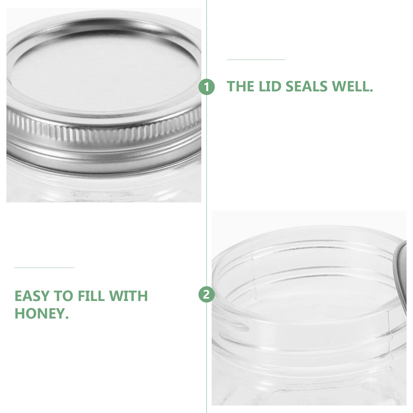 

8Pcs Mini Mason Jars Clear Glass Jars with Lids Honey Holders Jam Jelly Containers Airtight Leakproof Kitchen Storage
