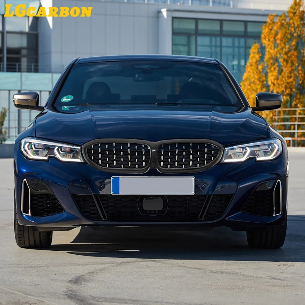 شواية كلية أمامية للسيارة من ألياف LGcarbon ، إطار شبكة لسلسلة BMW 3 ، G20 ، G28 ، 320i ، 340i ، 36i ، ong28i ، سباق سيارات