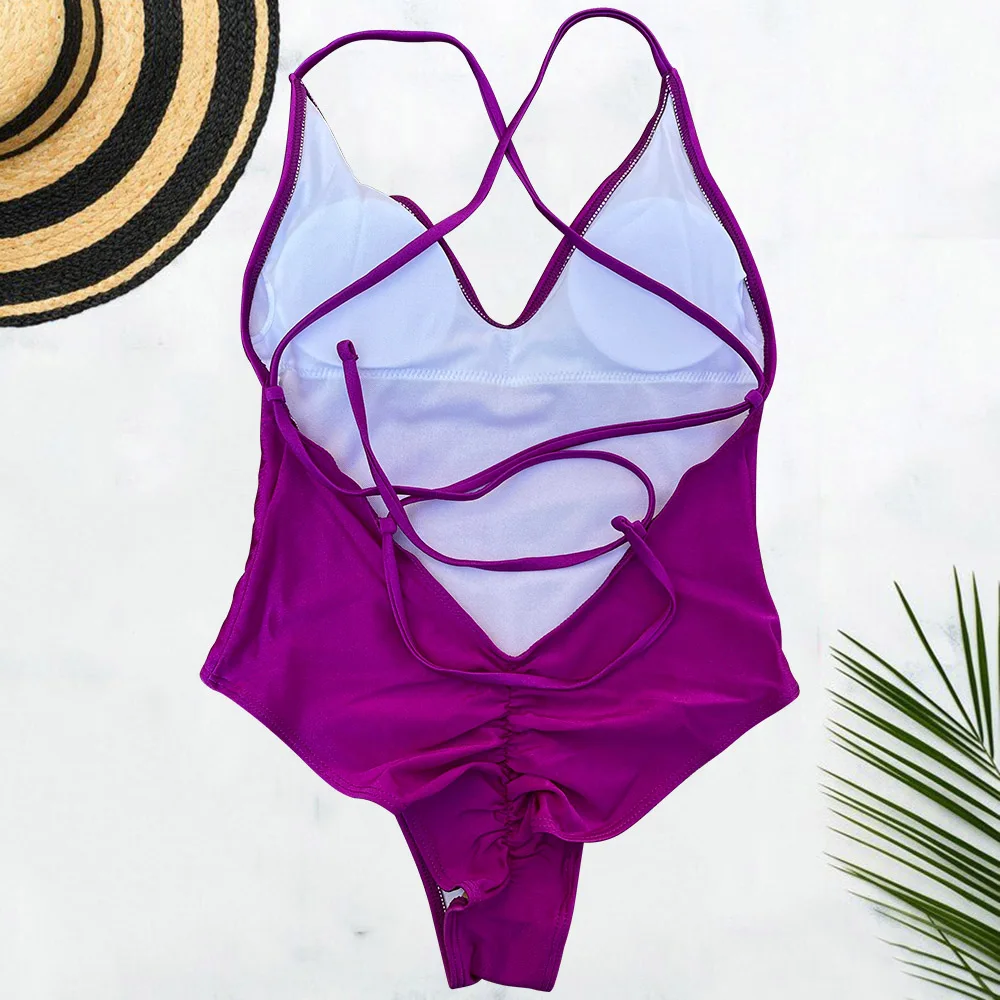 Padded One Piece Swimsuit Sexy BRIDE SQUAD Letter Print Swimwear Women Bikini Bathing Suit Summer Bodysuit Backless monokini