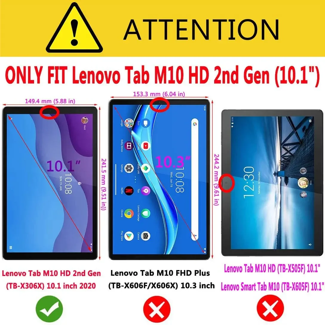 Szkło hartowane dla Lenovo Tab M10 HD 2nd Gen TB-X306F TB-X306X 10.1 "anty-Scratch 9H twardość Ultra przezroczysta tabletka szkło hartowane