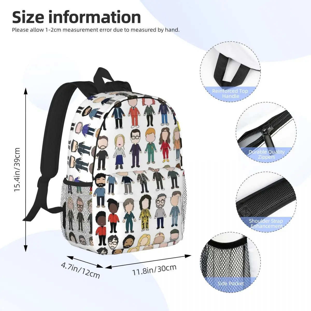 Cast Poster Taskmaster First Ten Series Backpacks Boys Girls Bookbag Casual Students School Bags Travel Rucksack Shoulder Bag