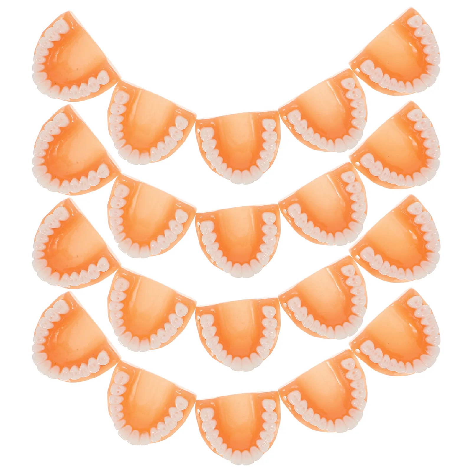 

20pcs Simulated Denture Pendant False Teeth Charms Shaped Decor Jewelry Making Lightweight Portable Tricky Toys DIY Tooth