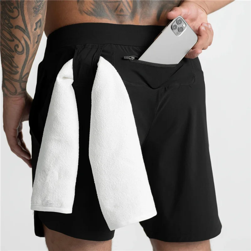 2024 Summer New Gym Jogging Exercise Shorts Men\'s Sports Fitness Quick-drying Multiple pockets Running Shorts Men\'s sweatpants