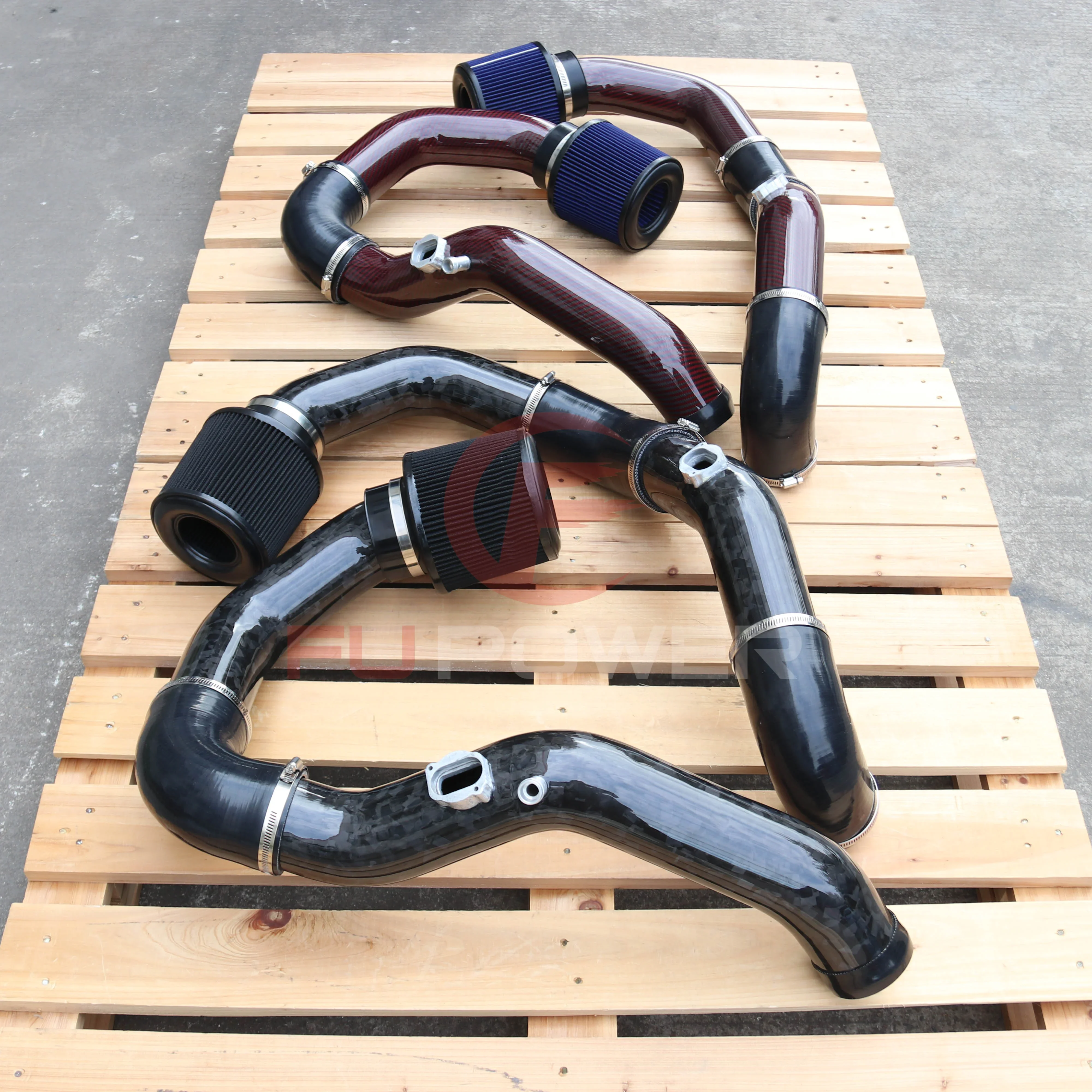 Red /Black Dry Carbon Fiber FRONT MOUNT AIR INTAKE KIT M3 F80 M4 F82 F83