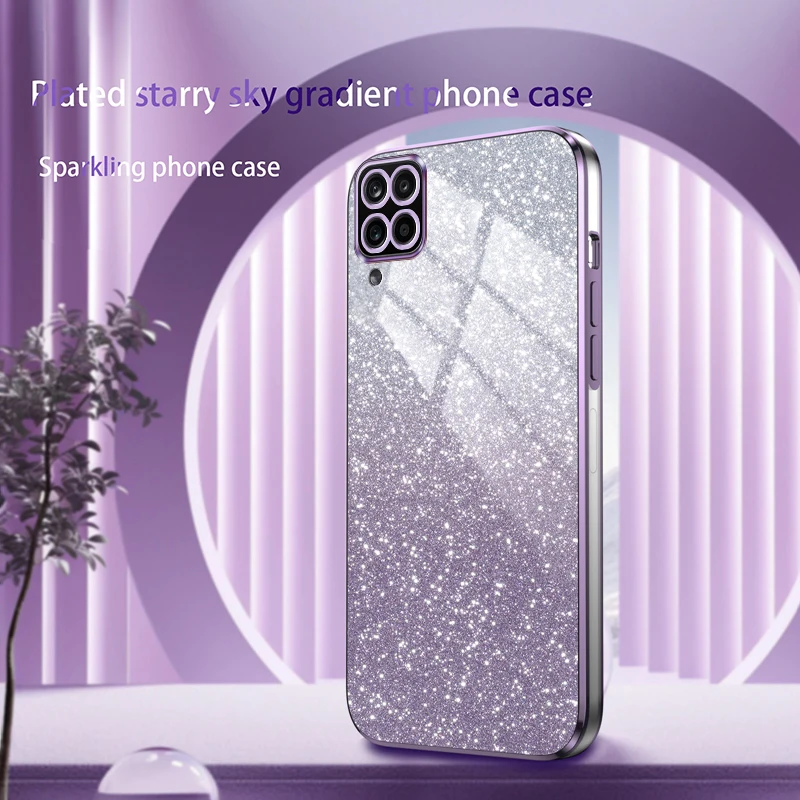 For Samsung Galaxy A22 Luxury Electroplated Glitter Case For Samsung M22 M32 F22 F42 Soft Bumper Transparent Phone Back Cover