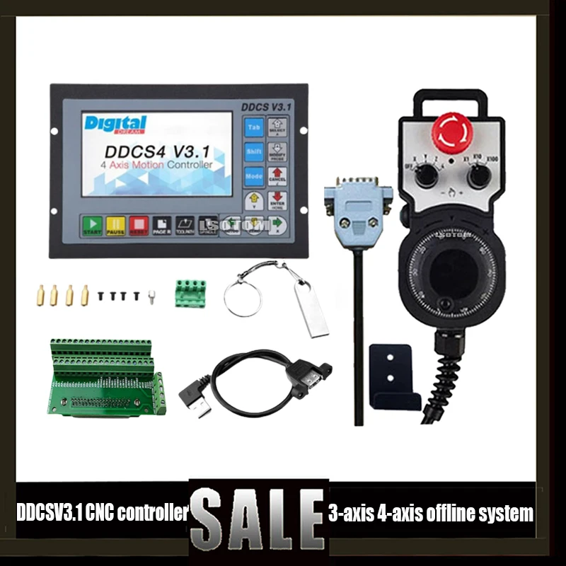 Ddcsv3.1 Cnc Offline Controller 3 Axis 4 Axis Control System 500khz G Code With 4 Axis Emergency Mode Steering Wheel Mpg