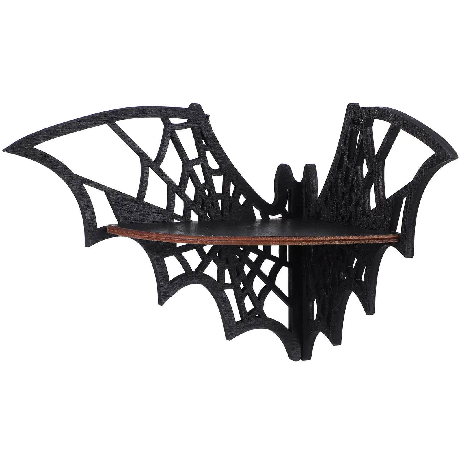 Wooden Corner Shelf Wall Mounted Storage Rack Creative Hollow Spider Web Design Floating Shelf for Home Decoration Living Room