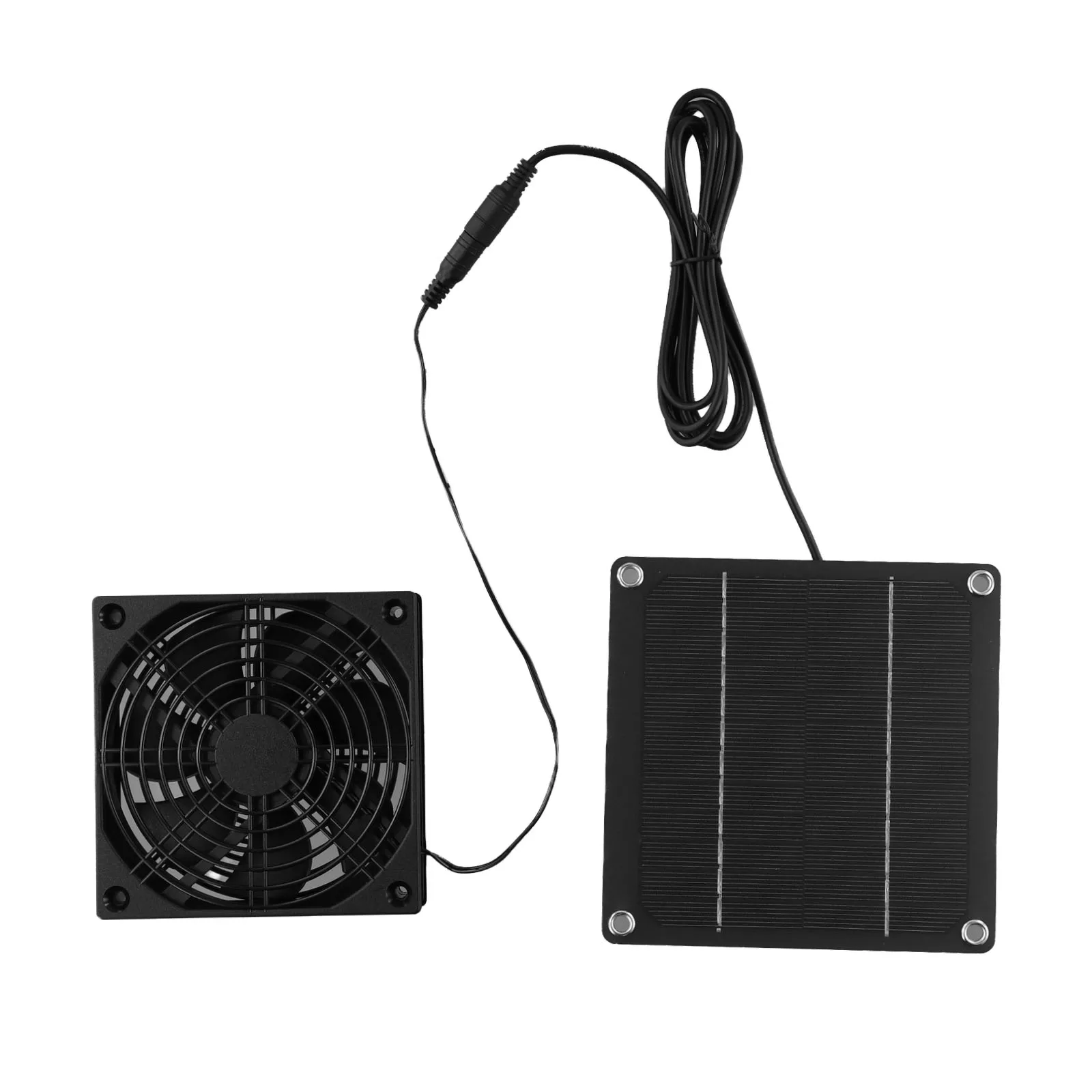 12V 50W Solar Exhaust Fan Poultry House Greenhouse Exhaust Fan High Speed Solar Panel Powered Fan Air Extractor 150x150x3mm