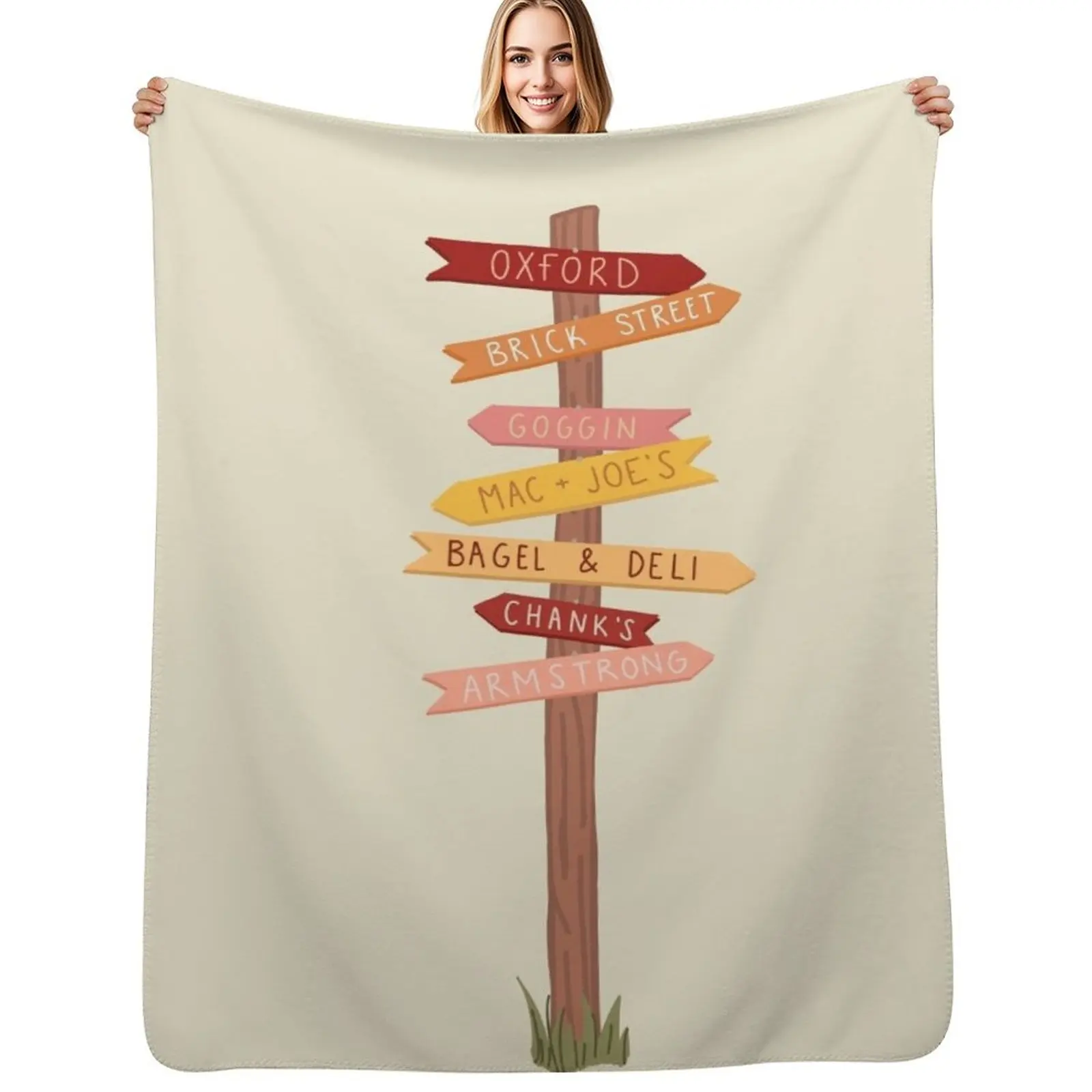 

Miami University Sign Post Throw Blanket Cozy Light Blanket for Travel Camping Picnic
