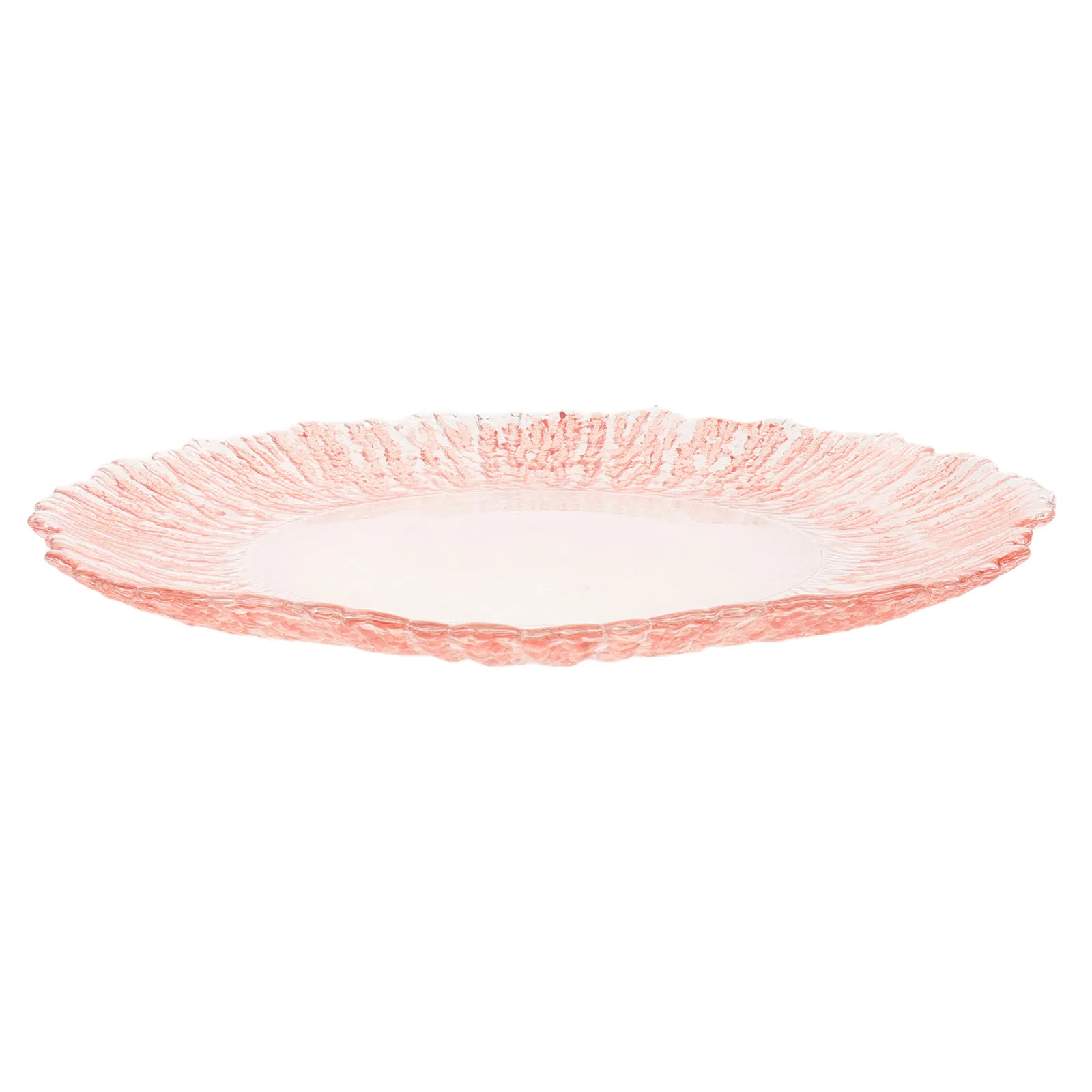 Flower Glass Charger Plate Sunflower Pattern 10.5 Rose Gold Glass Charger Decorative Serving Dish Wedding Dinner Party Banquet