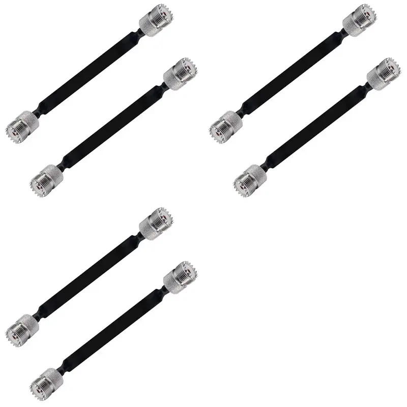 6-パック-40cm-rf-同軸ケーブル-ウィンドウ-ドア-パススルー-フラット-ケーブル、so239-uhf-メス-uhf-メス、50-オーム