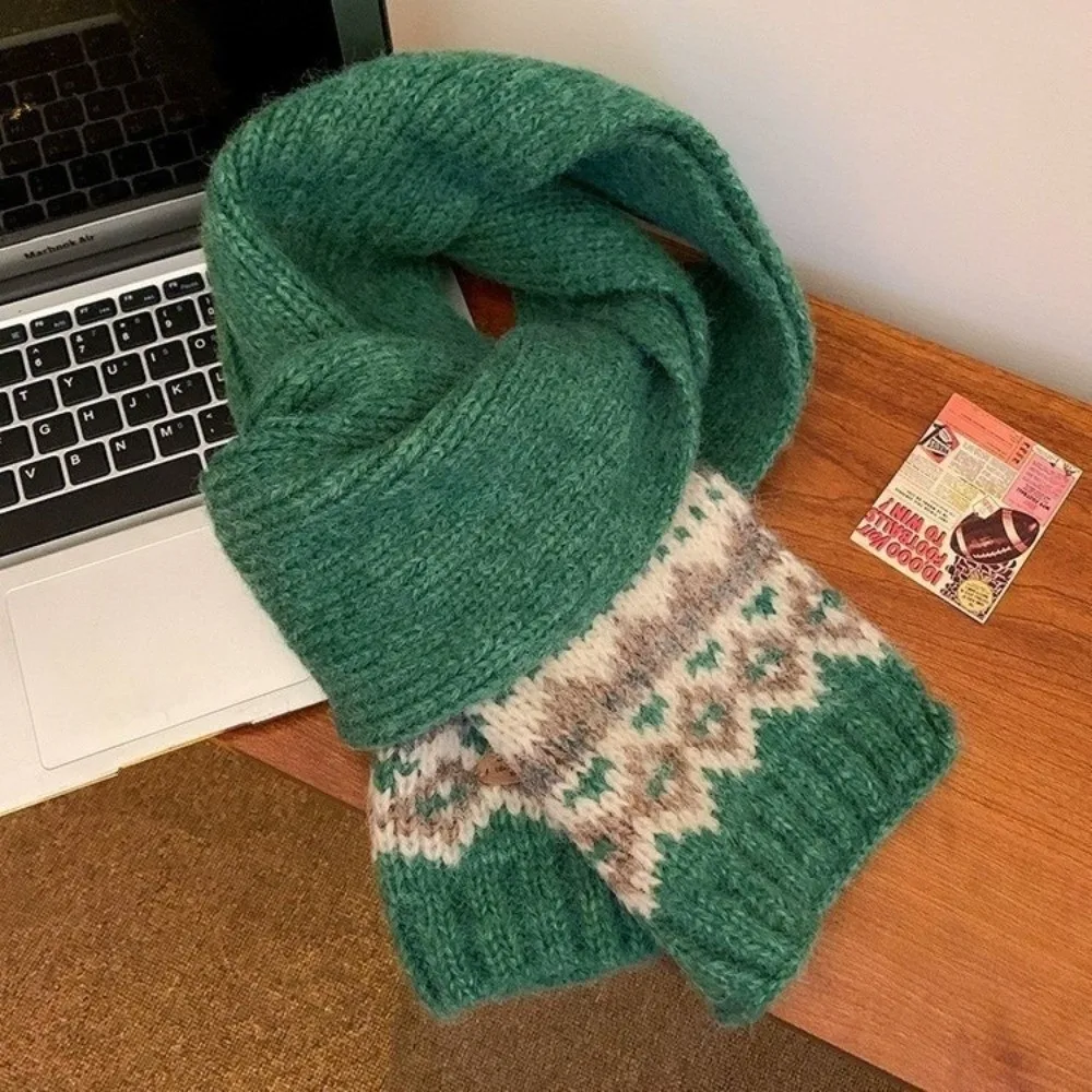 

Fashion Thicken Jacquard Knitted Scarf Windproof Long Thermal Neck Warmer Soft Neck Cover Wrap Shawls