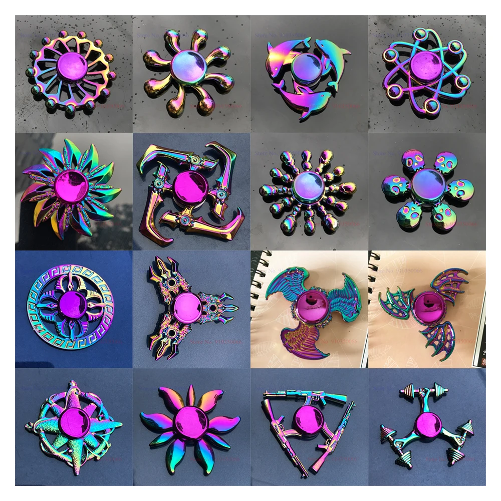 Colorful Wing Metal Toy Fidget Spinner Anti-Anxiety ADHD Relieves Stress Creative Finger Spinners for Adult Children Boy Gift