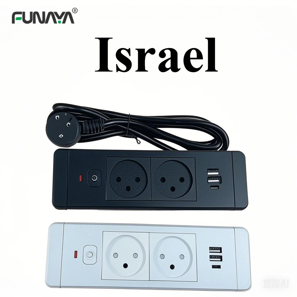 

Table Embedded Built-in Socket Hidden PowerIsrael Brazil with 2 USB Type-c 13A Switch Desktop Power Furniture Electrical Sockets