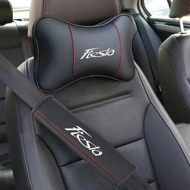 

Car Headrest Neck Pillow Seat Belt Shoulder Pads For Ford Fiesta C-Max Kuga Ranger Raptor KA Fusion ST Transit Escape Expedition