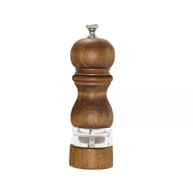 B97A-Kitchen Tool, Handcrafted Acacia Wood Salt& Pepper Shaker Set- 6" Anti-Clog Grinders In Natural Wood