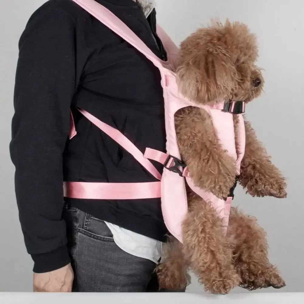 Hands Free Pet Front Backpacks Oxford Adjustable Dog Carrier Backpacks Breathable Puppy Carring Bags Dog Outgoing Bag Outdoor image 4