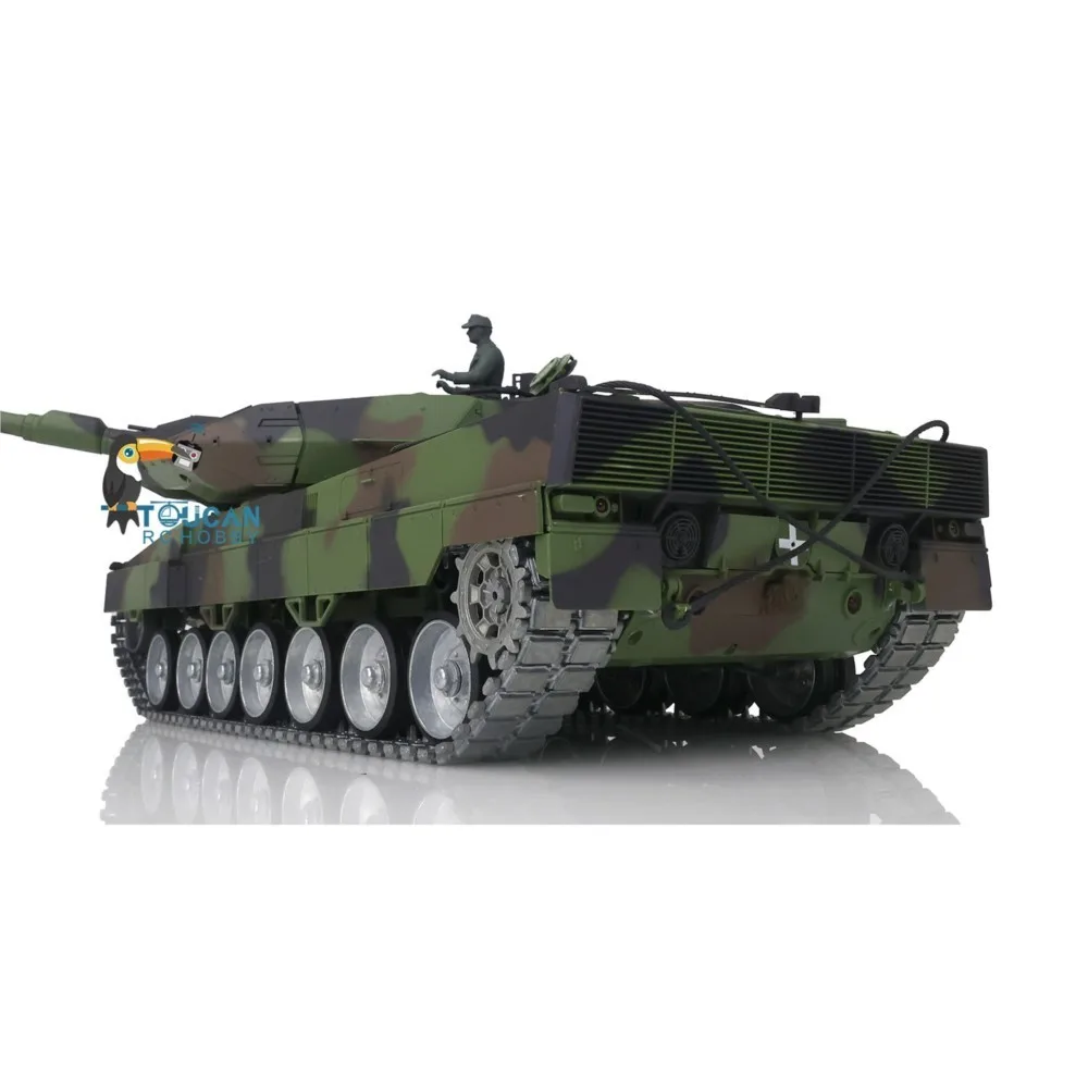 1/16 HENG LONG 7.0 Char d'assaut Leopard2A6 RC personnalisé 3889 Chenilles métalliques FPV Recul Télécommande Modèle de char Jouets Cadeau Voiture TH17595