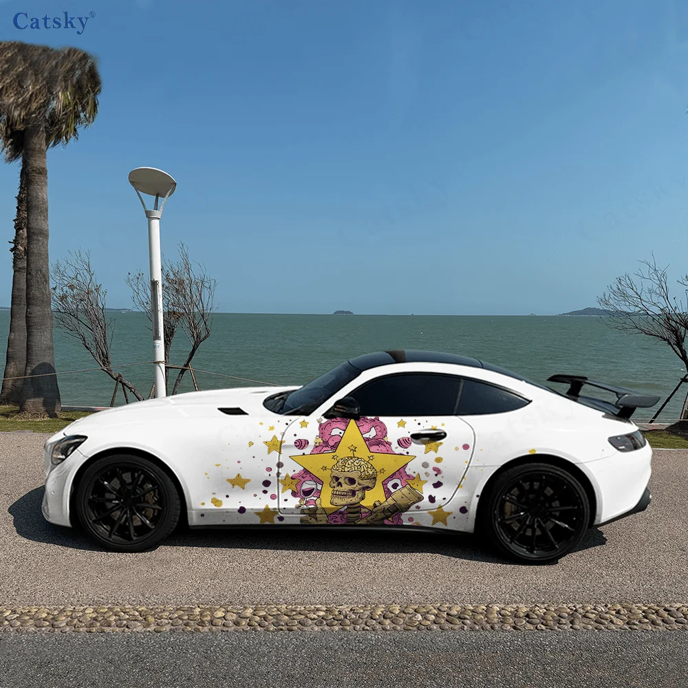 الهيكل العظمي ستار كلاش سيارة الفينيل يلتف ملصق مائي ذاتي اللصق PVC مناسبة للشاحنات SUV الديكور اكسسوارات السيارات هدية