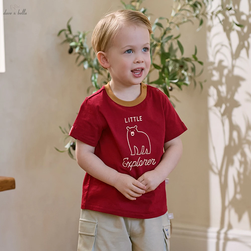 

Летняя футболка с принтом Dave Bella для мальчиков, детский хлопковый топ с короткими рукавами, футболки для детей от 1 до 7 лет, детская повседневная уличная одежда DB2260687 ﻿