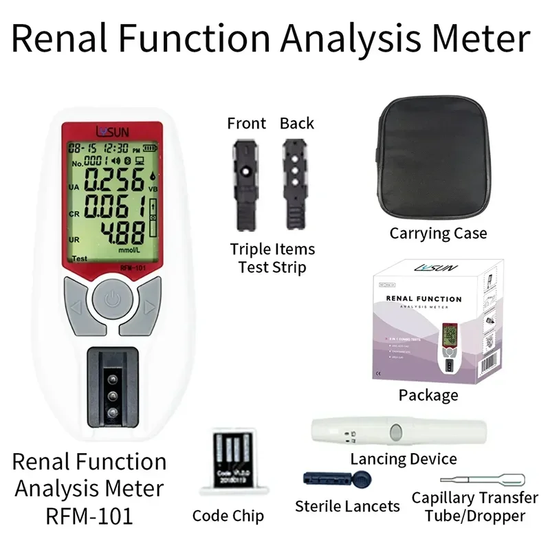 3-In-1 Renal Function Analyzer Uric Acid (Ua)/Creatinine (Cr)/Urea (Ur) Household Clinical Produits Pour Analyseur De Créatinine