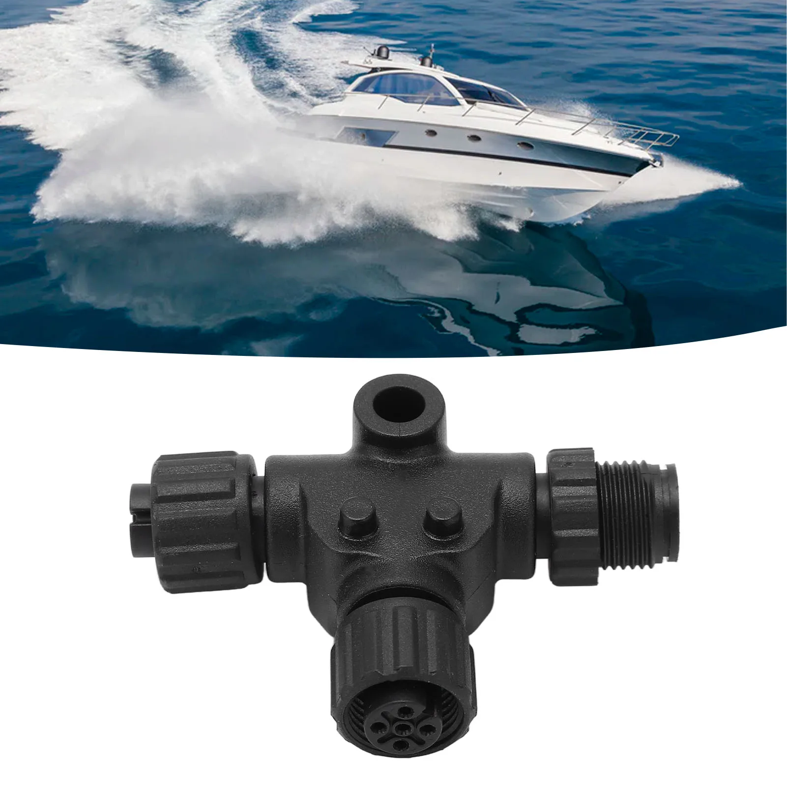 for NMEA 2000 T Connector 3 Port 5Pin  Thread IP67 Waterproof for  Networks 3 Port T Connector Multiport Tee Connector