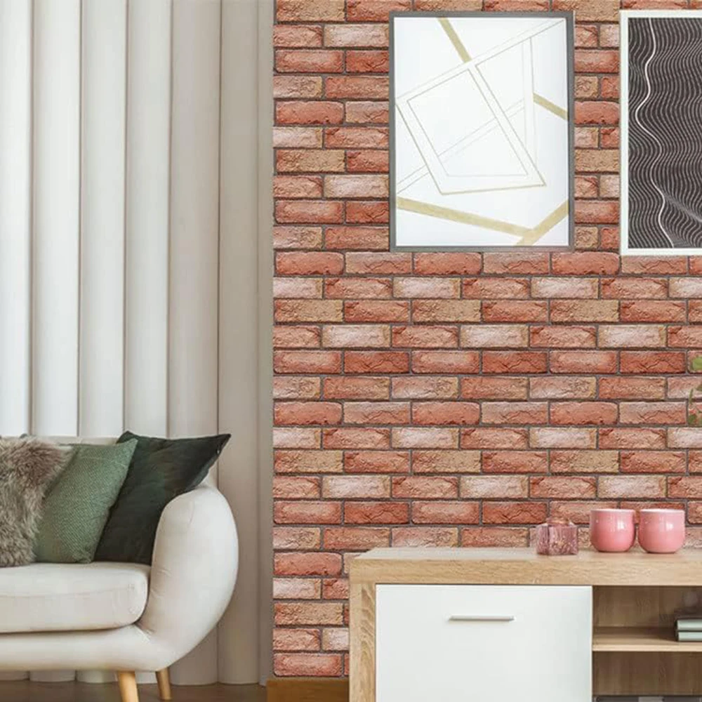 ホーム 10 個装飾 3D 壁パネル自己粘着、防水防湿壁紙リビングルームベッドルームホテルオフィス用