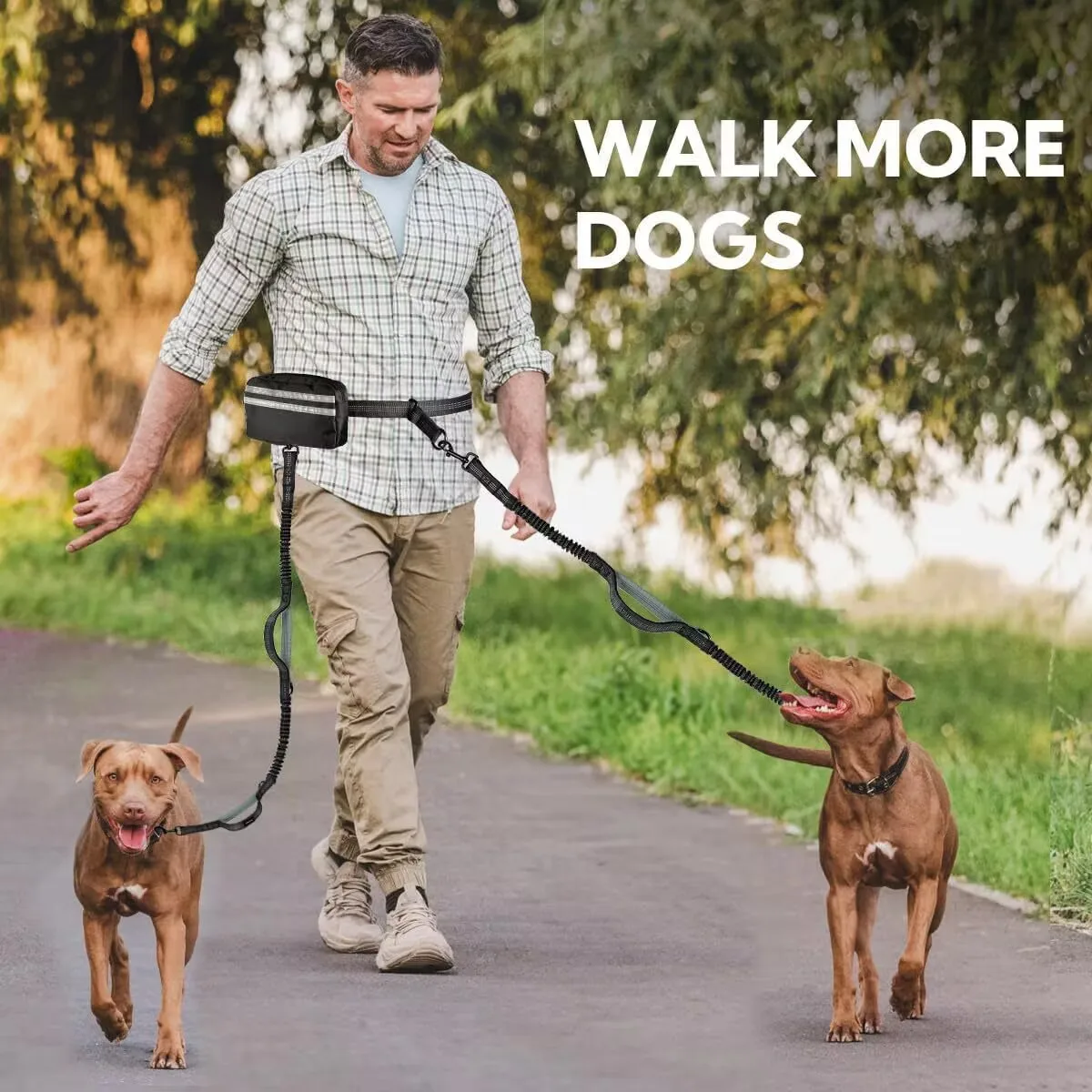 

One To Two Pet Towing Ropes Leash Multifunctional Running Fanny Pack Dog Walking Retractable Leash Nylon Flexible and Durable