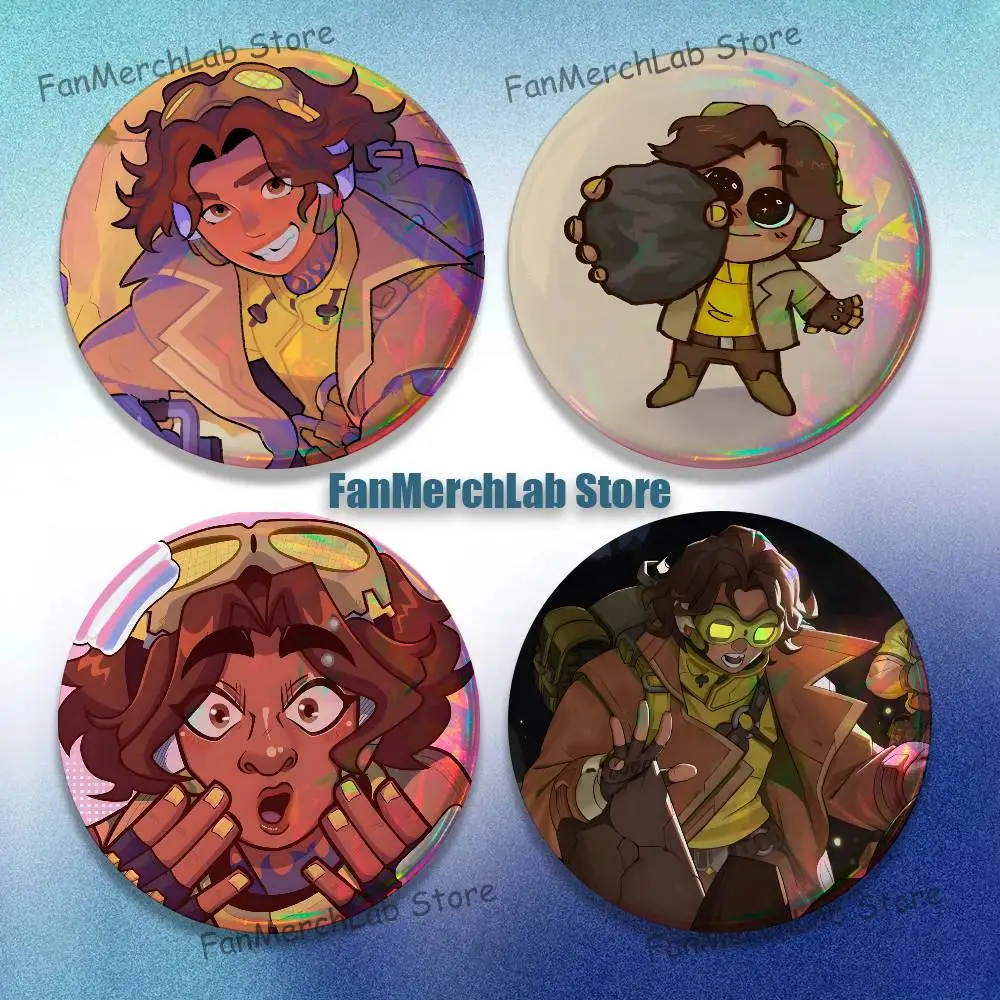 

For Venture O-Overwatch Brooches for Backpack Jewelry Accessories Gift Round Creative Anime Badge Brooch on Gifts