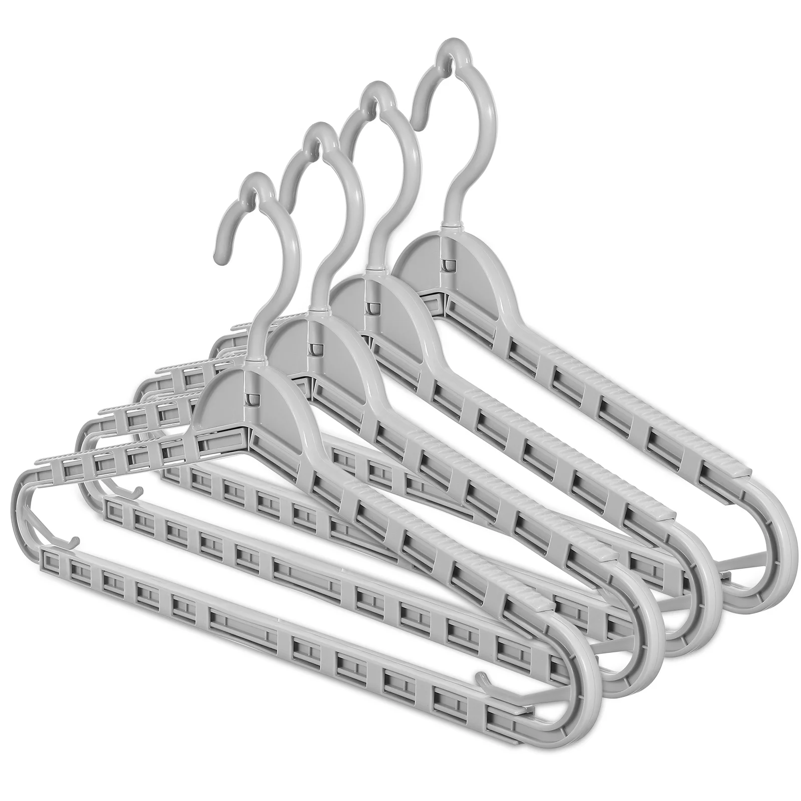 

4 pcs Telescopic Clothes Hangers Expandable Foldable Grey For Bra Jeans Quilt Travel Strong PP Multi Functional Dry Wet Sheets