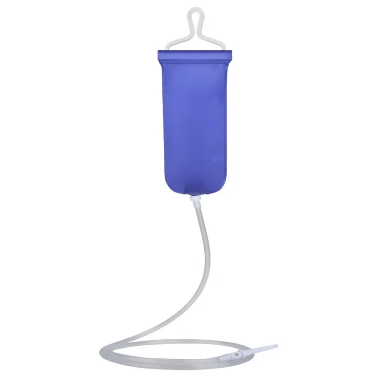 A03F-2L Foldable Anal Douche Enema Bag Reusable Kit Flusher Vaginal Irrigation Colon Cleaning Constipation for Men Women