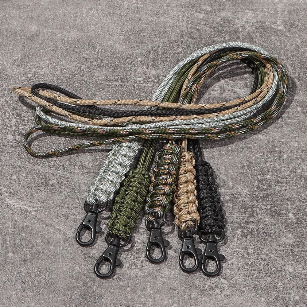 Waterproof Paracord Woven Lanyard Bag Key Knife Pendant Tag Anti-slip Anti-drop Phone Cord Durable Outdoor Accessory